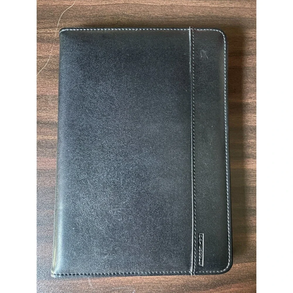 Vintage 80s Day Runner Black Executive Padfolio Portfolio Folder Notebook 882-01